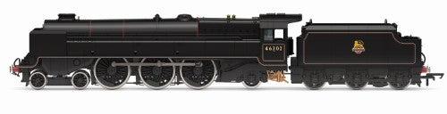 Hornby DCC BR Princess Royal Class 'The Turbomotive' 4-6-2 model with black livery and sound features for OO gauge systems.