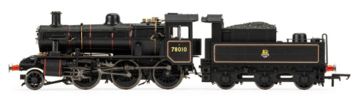 Hornby BR Std 2MT '78010' model train with 2-6-0 wheel arrangement, showcasing detailed vintage British railway design.