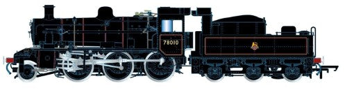 Hornby BR Std 2MT '78010' model locomotive, 2-6-0 wheel arrangement, showcasing detailed design for collectors and enthusiasts.