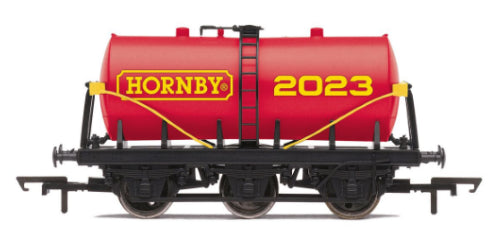 Hornby 2023 Wagon, a colorful 6 wheel milk tanker, perfect for enhancing model railways with charm and authenticity.