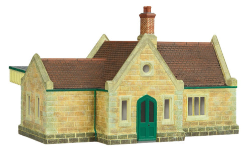 Hornby Sth East Railway Station model showcases classic architecture for enhanced model railroading realism.