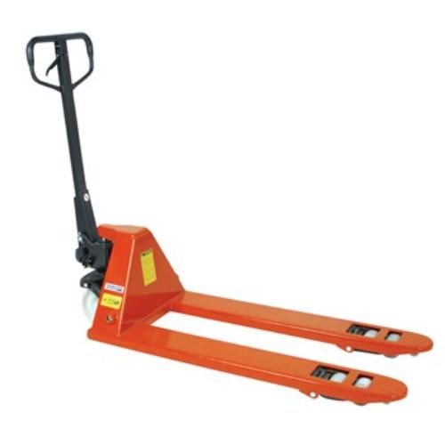 Wayco Pallet Jack lifting 1500Kg, features adjustable heights, stable design, ideal for warehouse material handling.