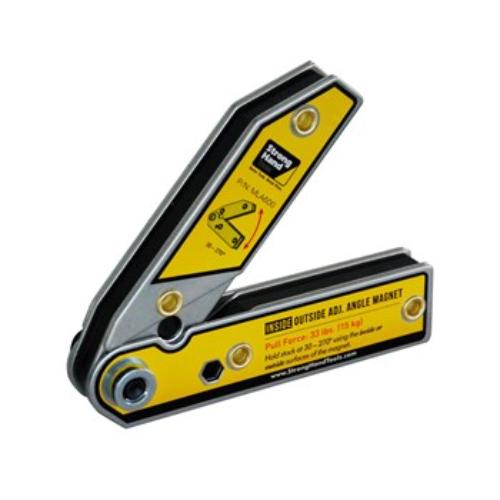 Strong Hand Adjustable Magnet for metalworking, features adjustable angles, holds various materials, compact design, and 15kg pull force.