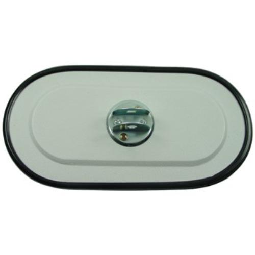 Universal convex truck/bus mirror, 152 x 304mm, with clip for easy installation, enhances safety and visibility.