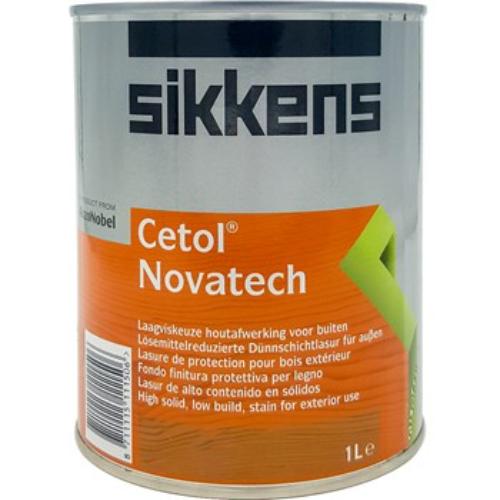 Sikkens Novatech Light Oak 1L wood stain in a satin gloss finish, providing UV protection and highlighting natural wood grain.