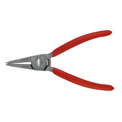 Felo External Circlip Plier with straight jaws, 19-60mm capacity, and anti-slip tips for precise clip installation.