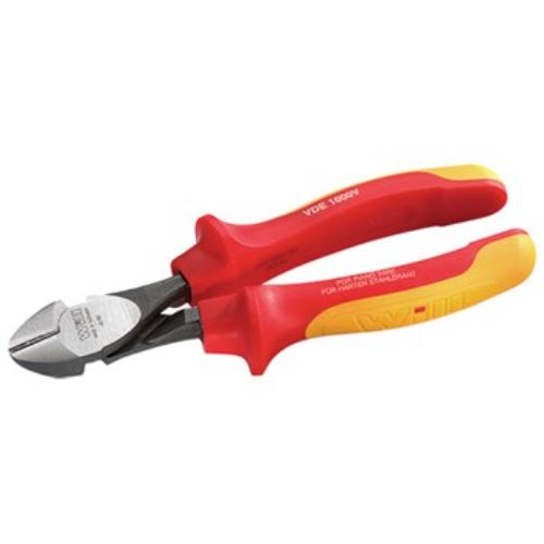 Insulated 200mm cutting pliers with ergonomic grip, designed for heavy-duty wire cutting and electrical tasks.