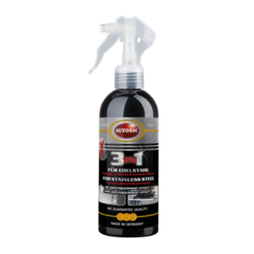 Autosol 3 in 1 Stainless Steel Cleaner (250ml) for effortless cleaning, protection, and polishing with anti-fingerprint effect.