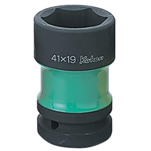 Koken PW8P green impact rear wheel nut socket, 1" drive, 41mm x 19mm, designed for durability and efficiency in automotive tasks.