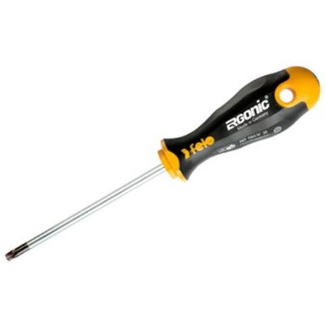 Felo 407 Ergonic Screwdriver with ergonomic handle, tamper-proof Torx T25 tip, and anti-roll design for comfort and precision.
