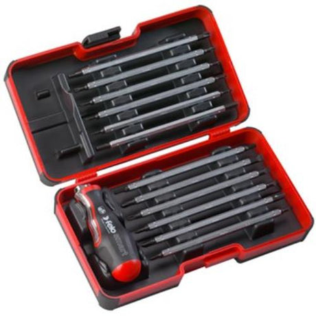 Felo 060 Smart Screwdriver Set with 13 precision bits in a durable ABS box, designed for comfort and versatility.