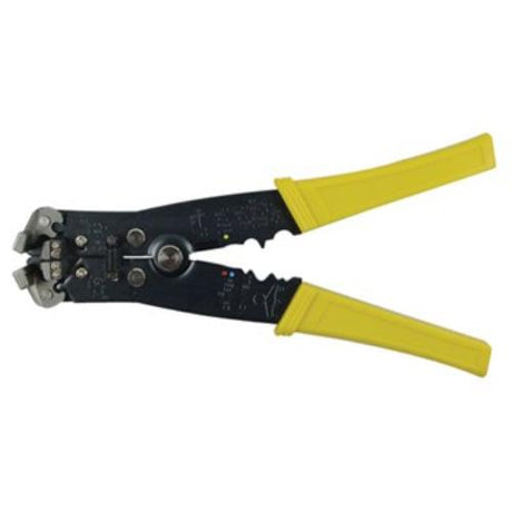 Automatic wire stripper with crimping capability for 0.7-6mm wires, compact design, perfect for home and professional use.