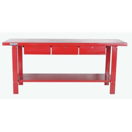 Wayco Work Bench with 3 drawers, featuring sturdy steel construction and spacious storage for tools in a workspace-friendly design.