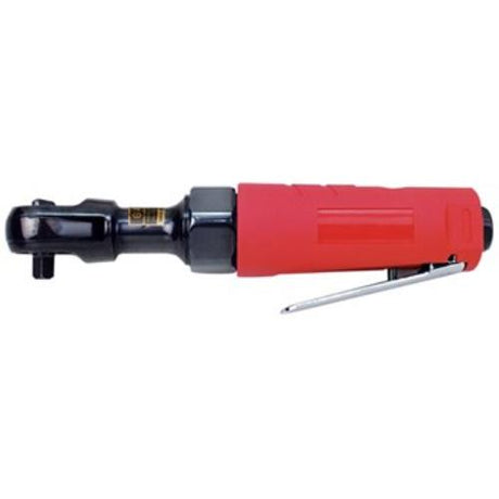 AmPro Pro Air Ratchet 1/4" Drive features a compact design for tight spaces, 18 ft-lb torque, and efficient air consumption.