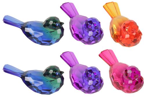 Elegant set of 6 standing acrylic birds, perfect for enhancing home decor with a modern, whimsical touch.
