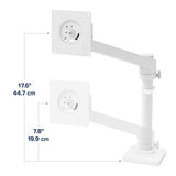 Ergotron NX Monitor Arm in white, adjustable for single monitors up to 34", enhancing workspace comfort and organization.