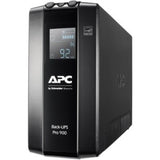 APC Back-UPS Pro BR900MI 900VA Tower UPS providing power protection and backup for electronics with AVR and LCD display.