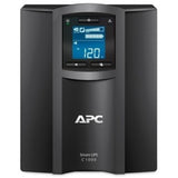 APC Smart-UPS C 1000VA LCD 230V with SmartConnect, featuring 9.20 min backup, 3-hour recharge, and remote management.