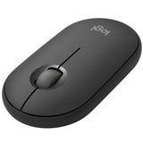 Logitech Pebble Mouse 2 M350s in Tonal Graphite: stylish, eco-friendly, silent click, 4000 DPI, multi-device compatible.