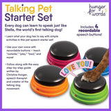 Talking Pet Starter Set - Flipside Hunger For Words - 4 Piece Recordable Buttons