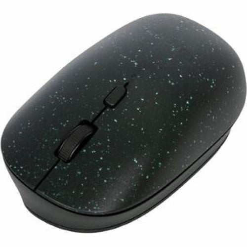 Ergonomic ambidextrous mouse made from recycled materials with 4000 DPI precision, Bluetooth, and antimicrobial protection.