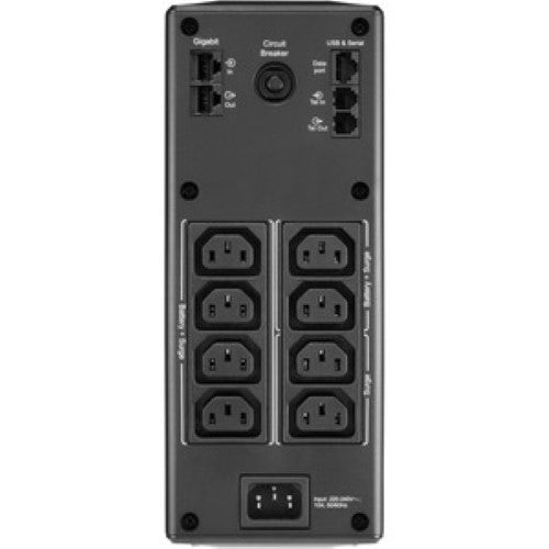 APC Back-UPS Pro BR1600MI Tower UPS with 8 outlets, AVR, LCD display, and 2.60-min backup for premium power protection.