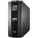 APC Back-UPS Pro BR1600MI tower UPS with 8 outlets, AVR, LCD display, and 2.60 min battery backup for power protection.