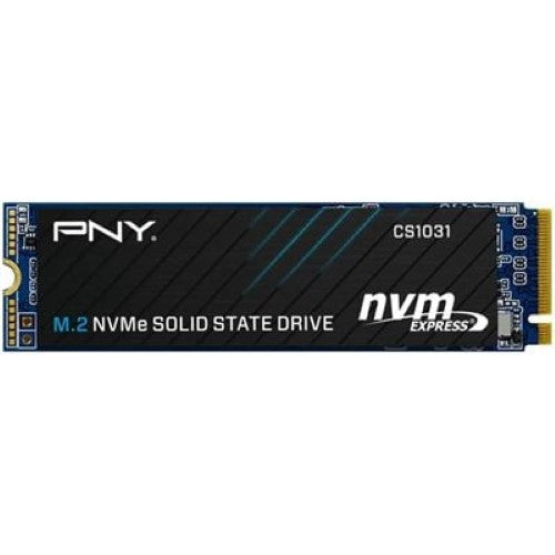 PNY CS1031 256 GB NVMe SSD with 2400 MB/s read speed, ideal upgrade for faster performance in desktops and laptops.