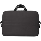 Eco-friendly Targus Sagano 14" slipcase in black/grey, padded for laptop protection with ample storage and removable shoulder strap.