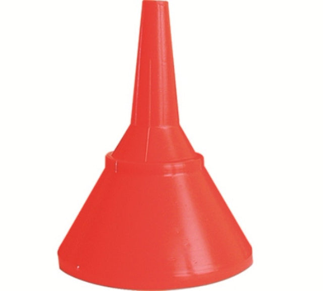 Small Funnel 100mm in petrol and oil-resistant plastic for precise, mess-free liquid pouring and transferring.