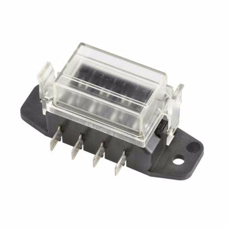 4-way fuse holder designed for automotive use, ensuring safe, reliable electrical connections in vehicles and trailers.