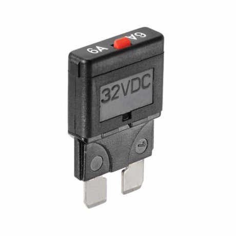 Narva C/Break M/Reset 5a circuit breaker for automotive use, 5A, 10-32V, compact, flame retardant, replaces ATS blade fuses.