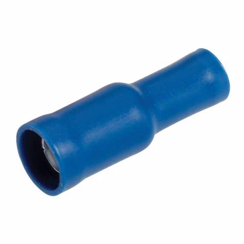Narva Female Bullet Terminal Blue 5mm, flared vinyl insulated for secure automotive and marine electrical connections.