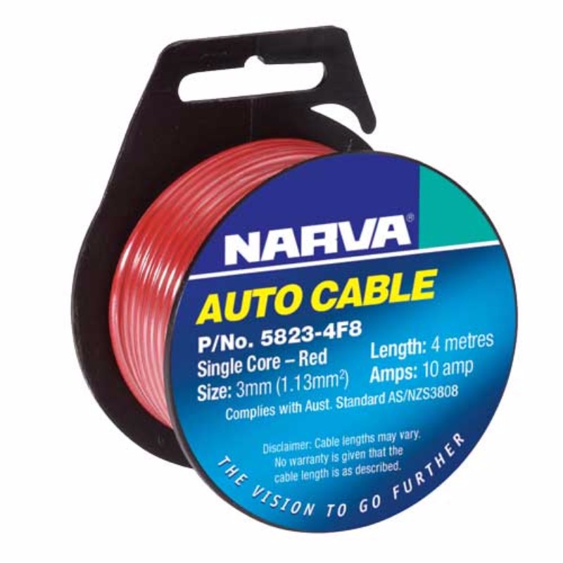 Narva - CABLE FIGURE 8 3mm 4M RED