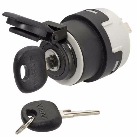 Narva 5 Position Diesel Ignition Switch with corrosion-proof design, push-on terminals, and includes two keys for convenience.