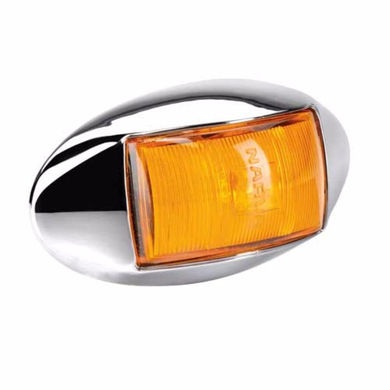 Amber LED marker light by Narva, waterproof with IP66/IP68 rating, compact 57x35x21mm size for enhanced vehicle visibility.