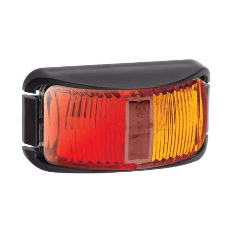 Compact Narva LED MV S/Marker light with red/amber LEDs, 100,000-hour lifespan, IP66/IP68 rated for durability.