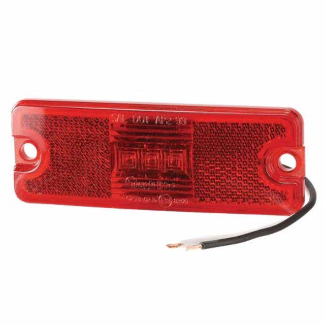 Narva LED 12/24V Red Rear Marker light, low-profile 9mm design, IP66/IP68 rated, 100,000-hour lifespan, ideal for vehicles.