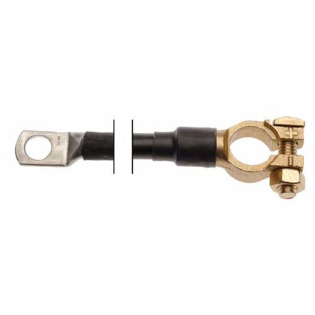 Projecta 910mm battery cable with brass terminals, PVC insulation, and durable heat shrink for heavy-duty vehicle use.