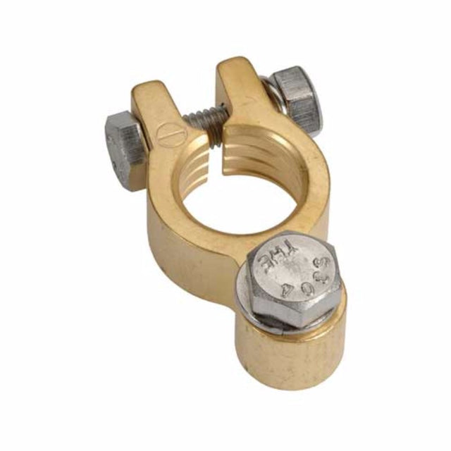 Projecta Term F/Brass Neg Pk10: durable brass negative terminals with stainless steel hardware, ideal for reliable electrical connections.