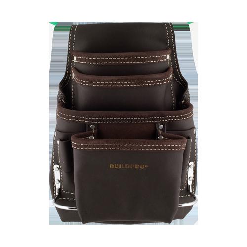 BUILDPRO Oil Tanned Leather Nail Bag