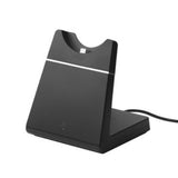 Sleek charging stand for Jabra Evolve 65, ensuring easy access, stable storage, and tangle-free charging for productivity.