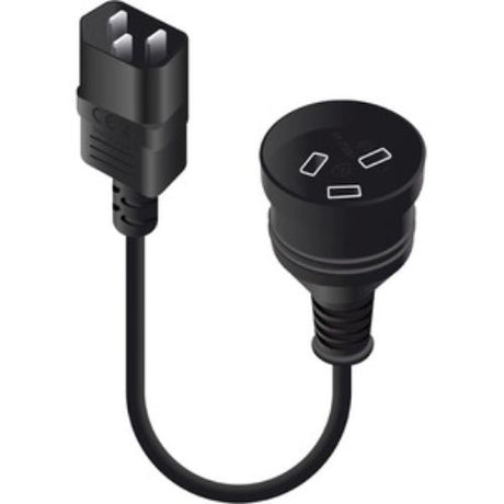 Alogic 15 cm black power cord for computers and servers, featuring a 3-pin Australian plug and IEC-C13 connector.