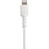 Durable 6" USB-A to Lightning cable in white, designed for fast, flexible charging and data sync with Apple devices.