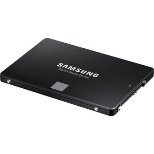 1TB Samsung 870 EVO SSD in black for 2.5" SATA systems, offering 560 MB/s read speed and robust 5-year warranty.