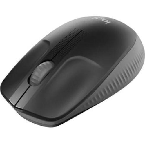 Logitech M190 Wireless Mouse in Charcoal, featuring precise tracking, comfort design, and 18-month battery life.