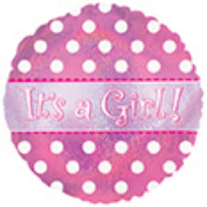 Air Filled Balloon - It's a Girl Dots (9")
