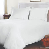Pristine white Weavers Super King Duvet Cover, 265x210 cm, 220 thread count, crafted from 50% polyester and 50% cotton.