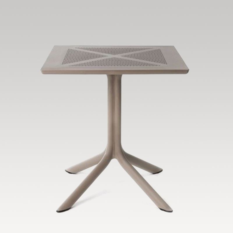 Square Table - Clip Single Pedestal 700mm (Taupe)