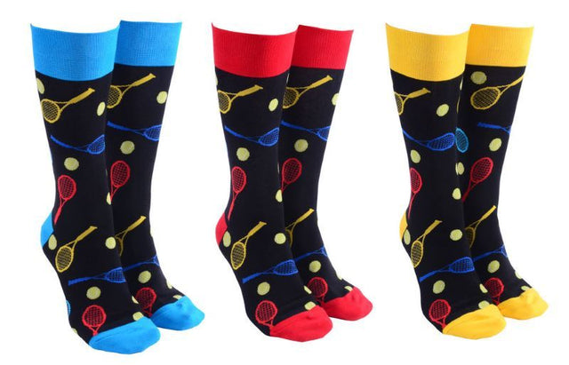 Vibrant Sock Society Tennis socks in assorted colors, designed for comfort and moisture-wicking during sports activities.